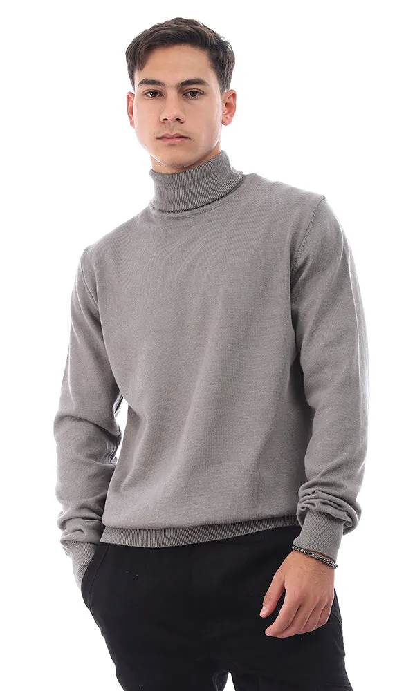 96320 Slip On Cotton Full Sleeves Sweater - Dark Grey