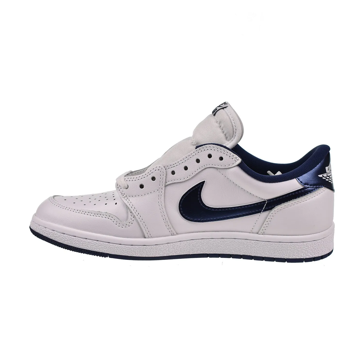 Air Jordan 1 Low 85 Men's Shoes White-Metallic Navy