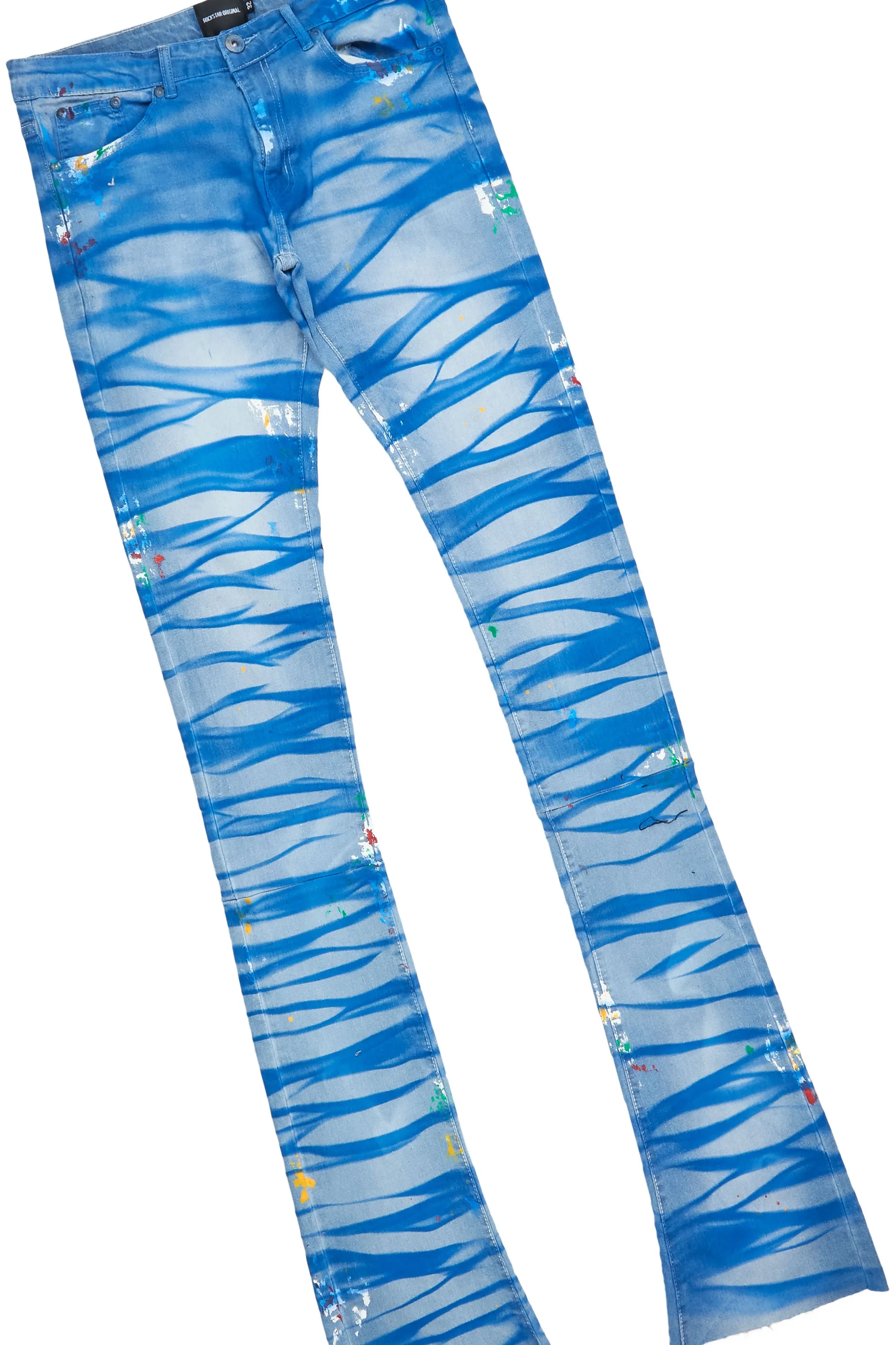 Amell Blue Graphic T-Shirt/Super Stacked Flare Jean Set