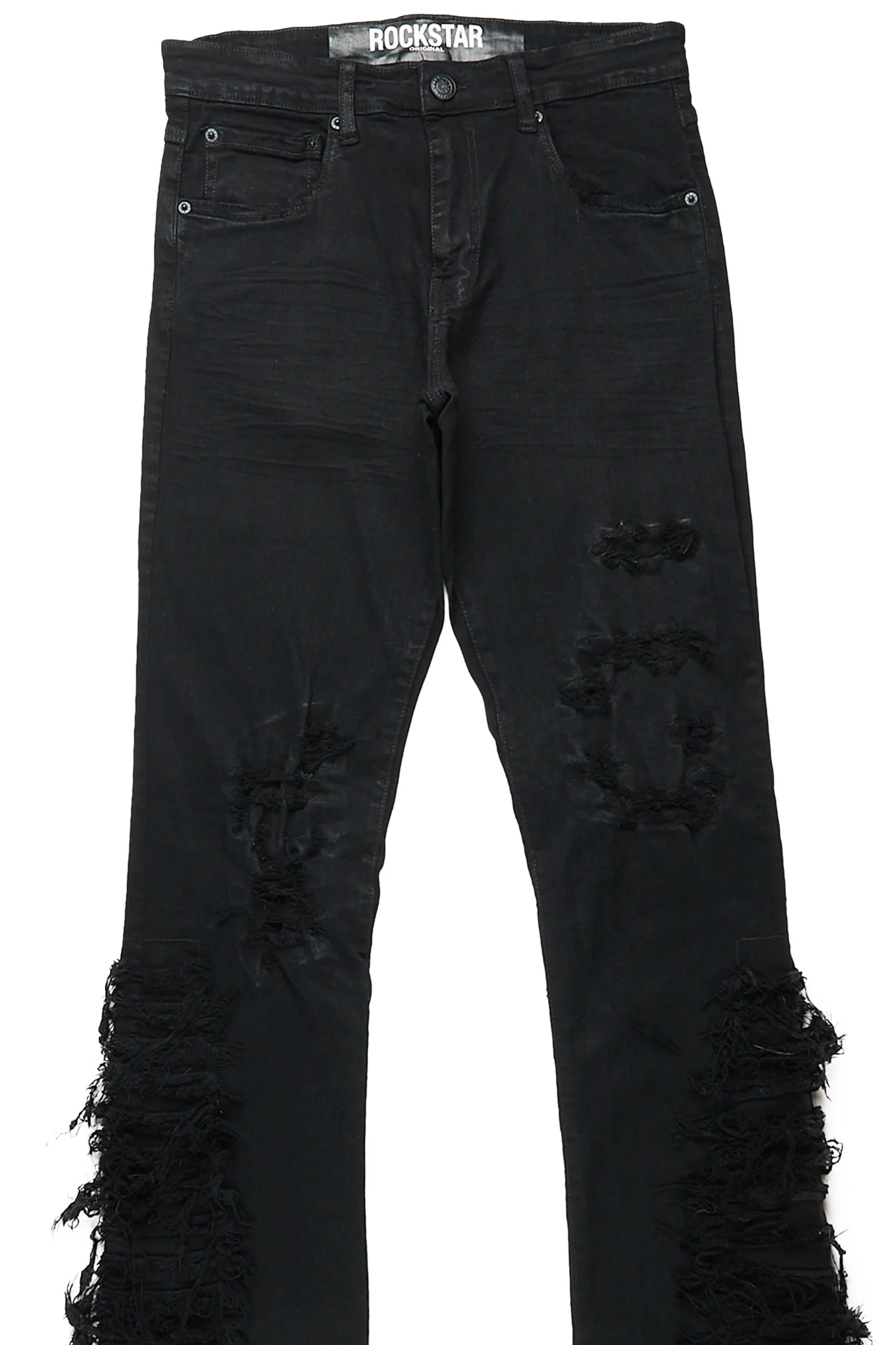 Argo Jet Black Super Stacked Flare Jean