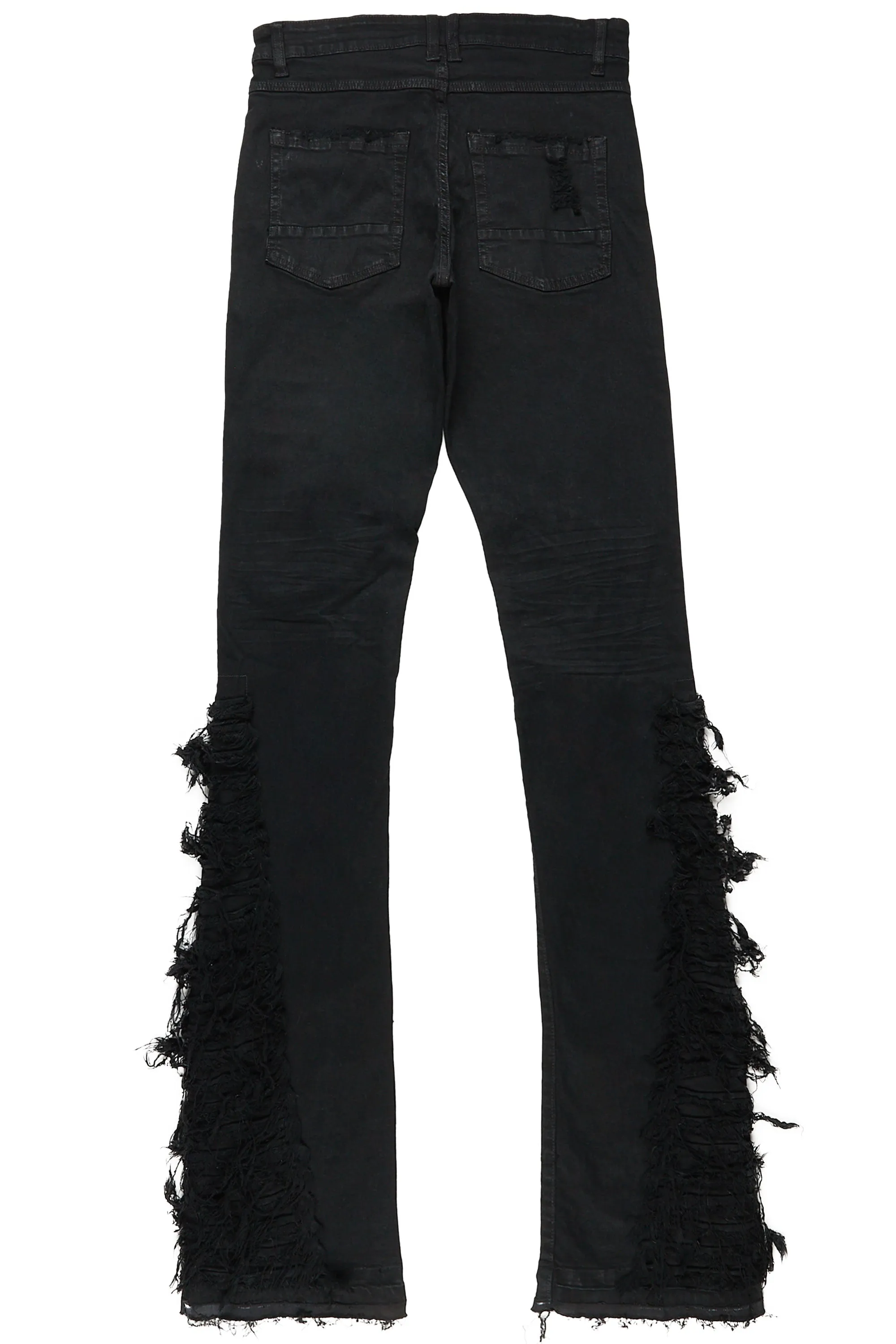 Argo Jet Black Super Stacked Flare Jean