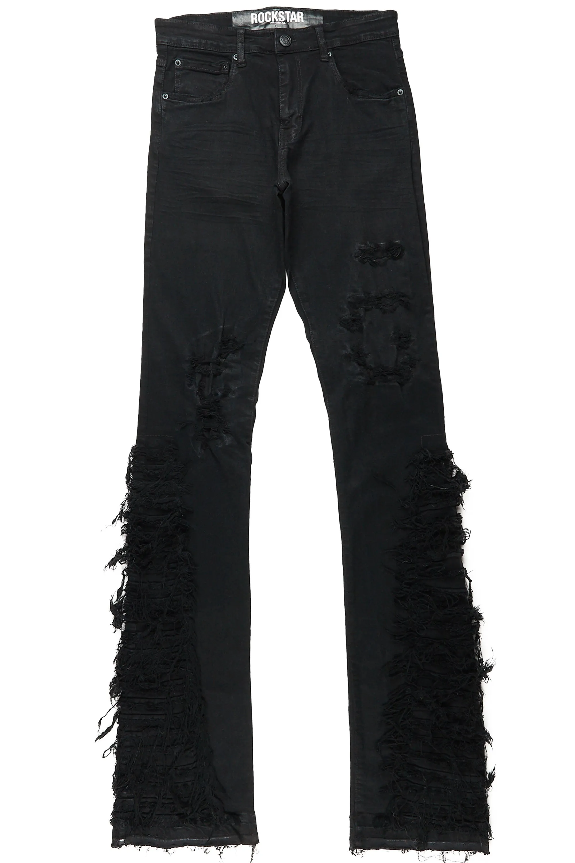 Argo Jet Black Super Stacked Flare Jean