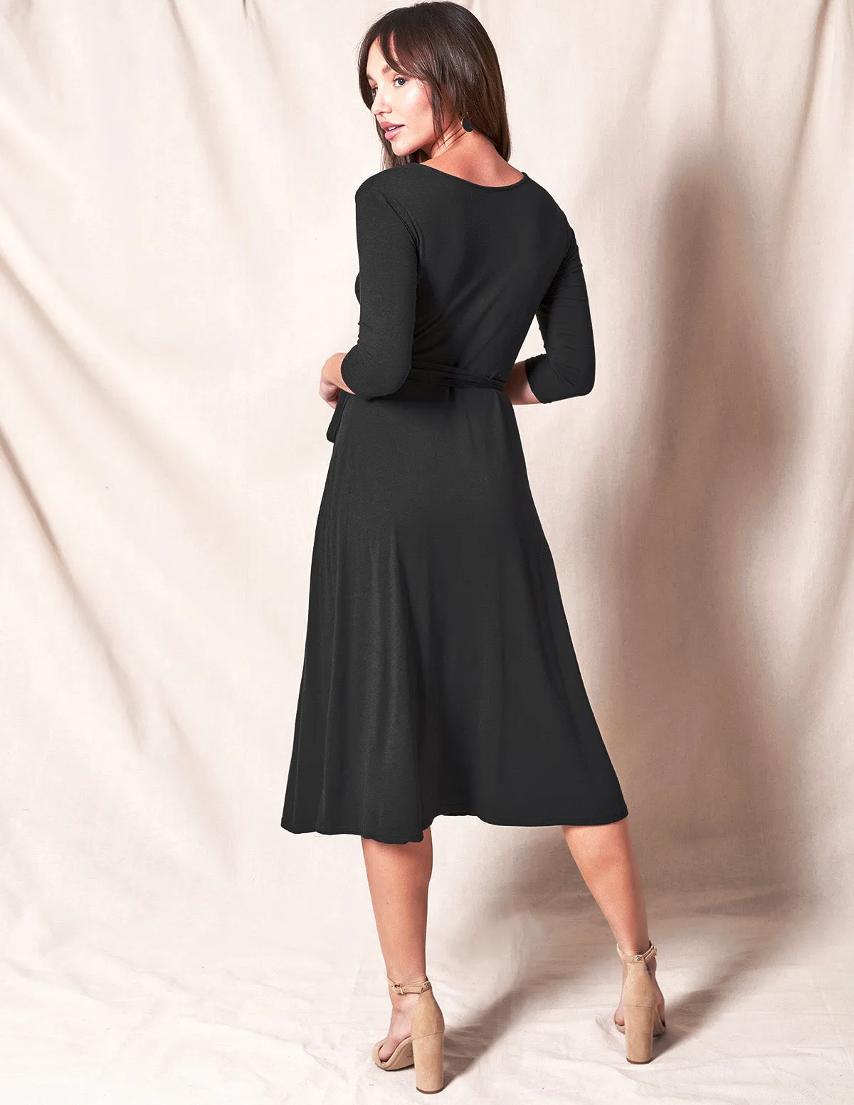 Bamboo / Organic Cotton Wrap Dress - Black