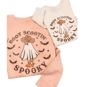 BOOT SCOOTIN' SPOOKY - Little Girls Western Ghost Halloween Sweatshirt