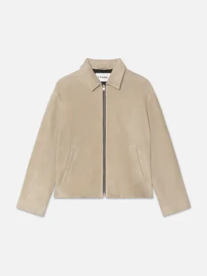 Clean Suede Jacket -- Smoke Beige