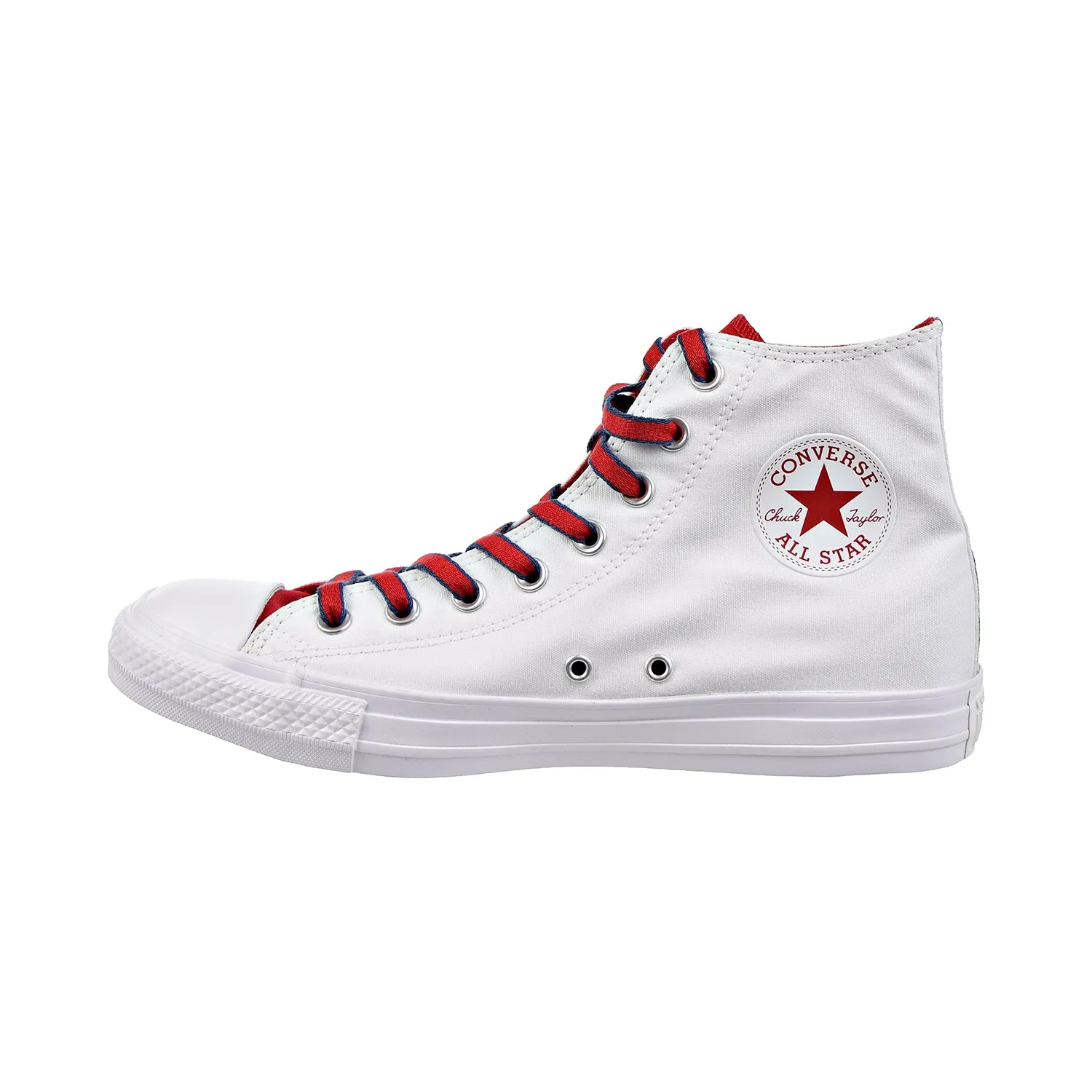 Converse Chuck Taylor All Star High Top Mens Shoes White/Gym Red/Navy