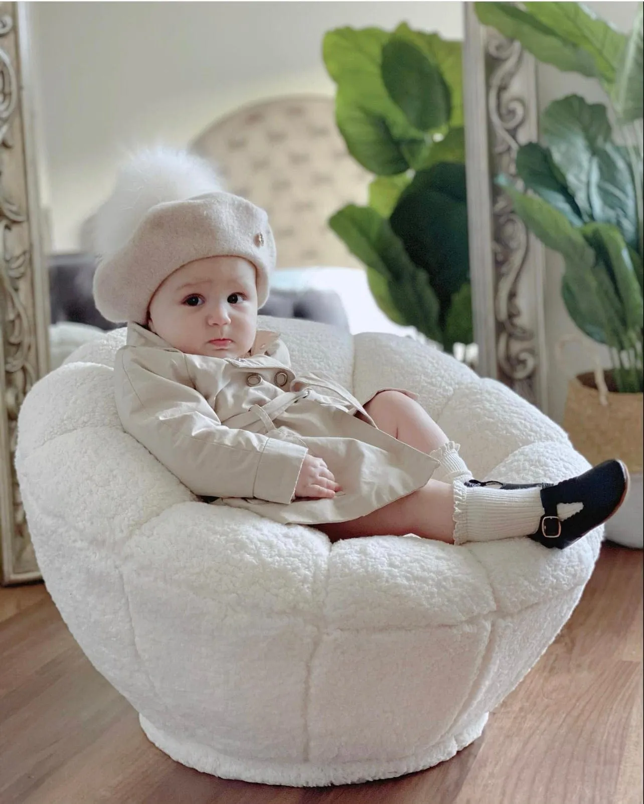 Cream Wool Beret