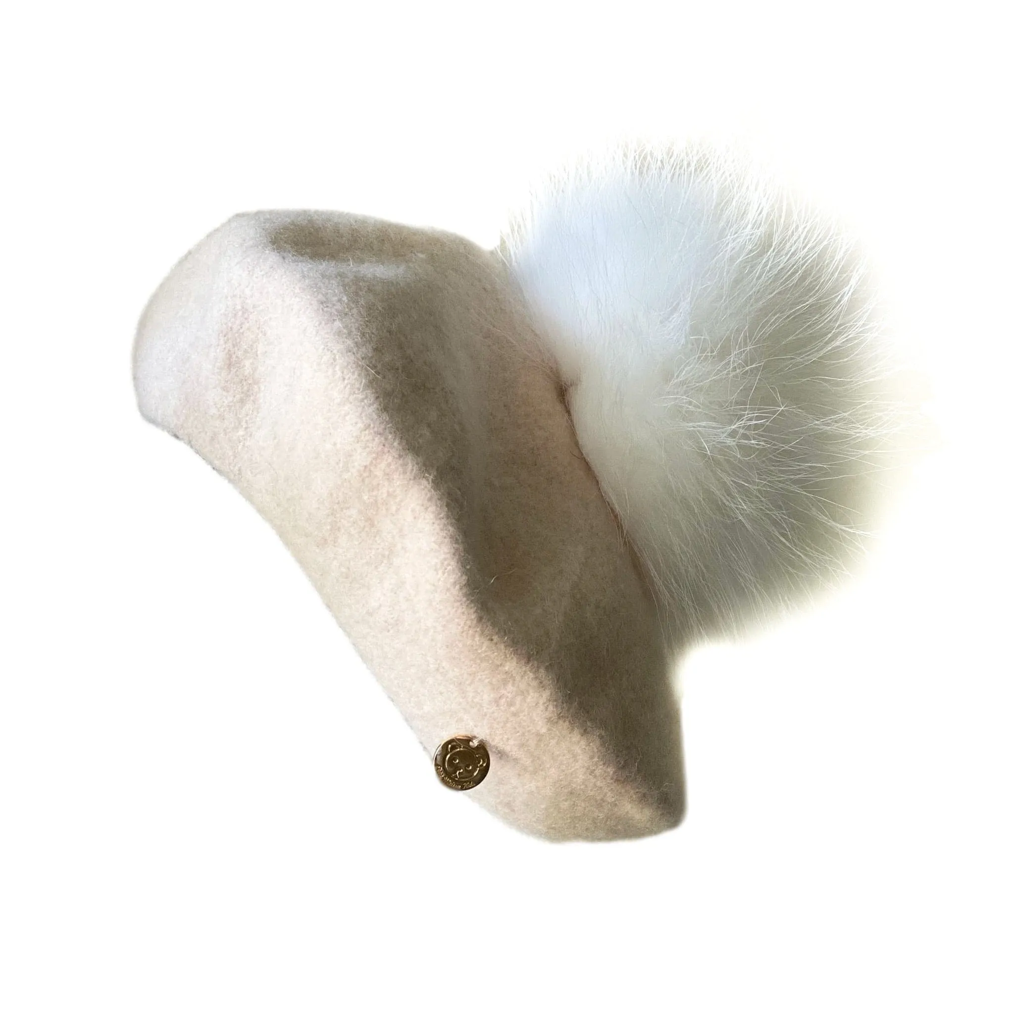 Cream Wool Beret