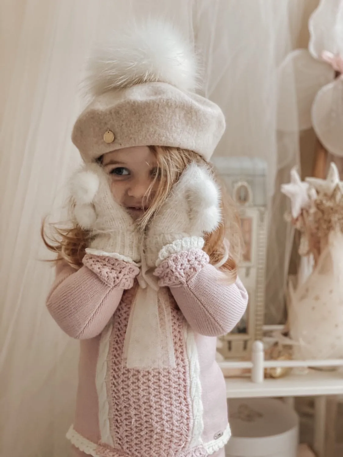 Cream Wool Beret