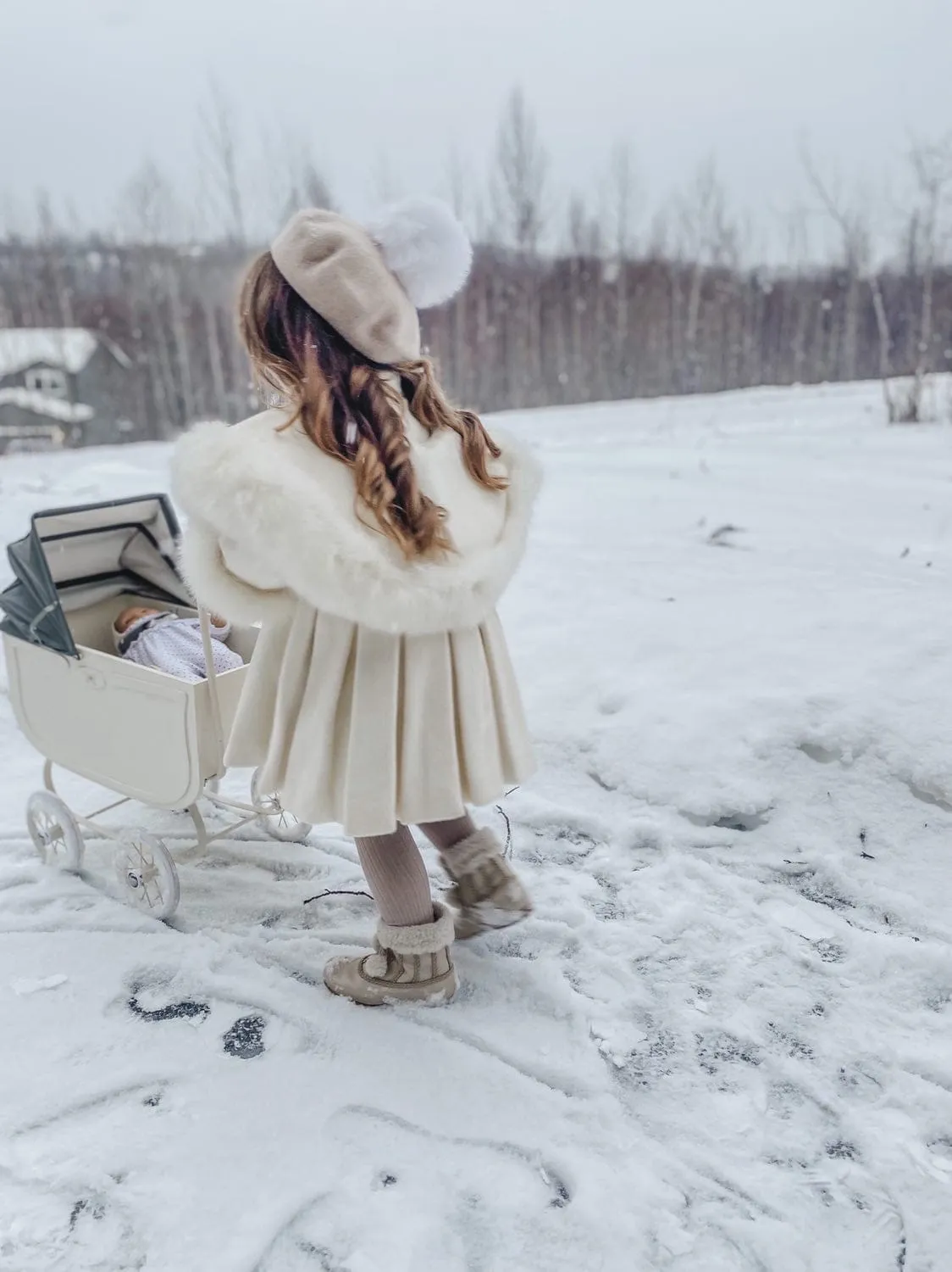 Cream Wool Beret