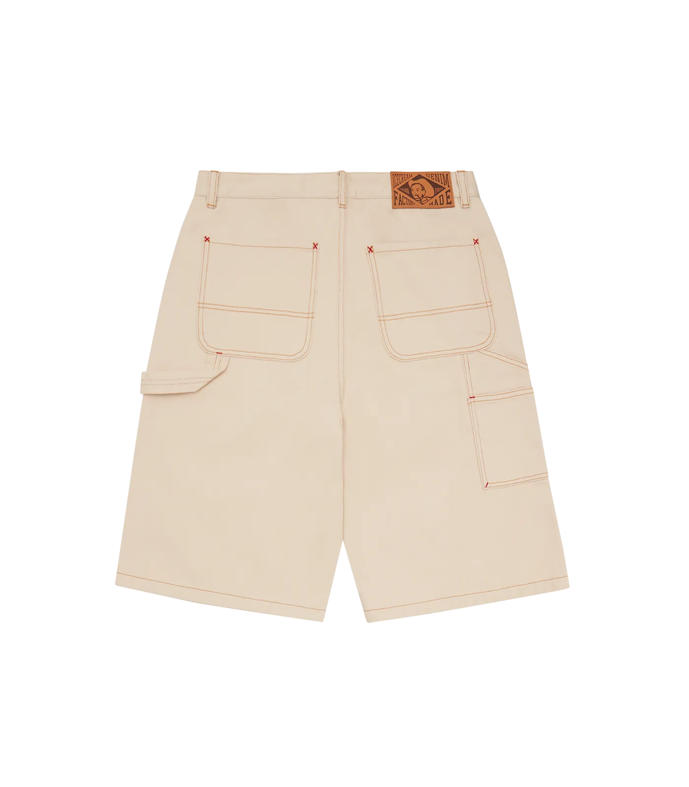 DENIM CARPENTER SHORTS - ECRU