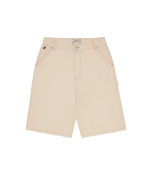 DENIM CARPENTER SHORTS - ECRU