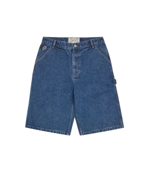 DENIM CARPENTER SHORTS - MID WASH BLUE