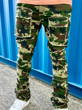 Distressed Pocket Denim (Woodland Camo) /C?