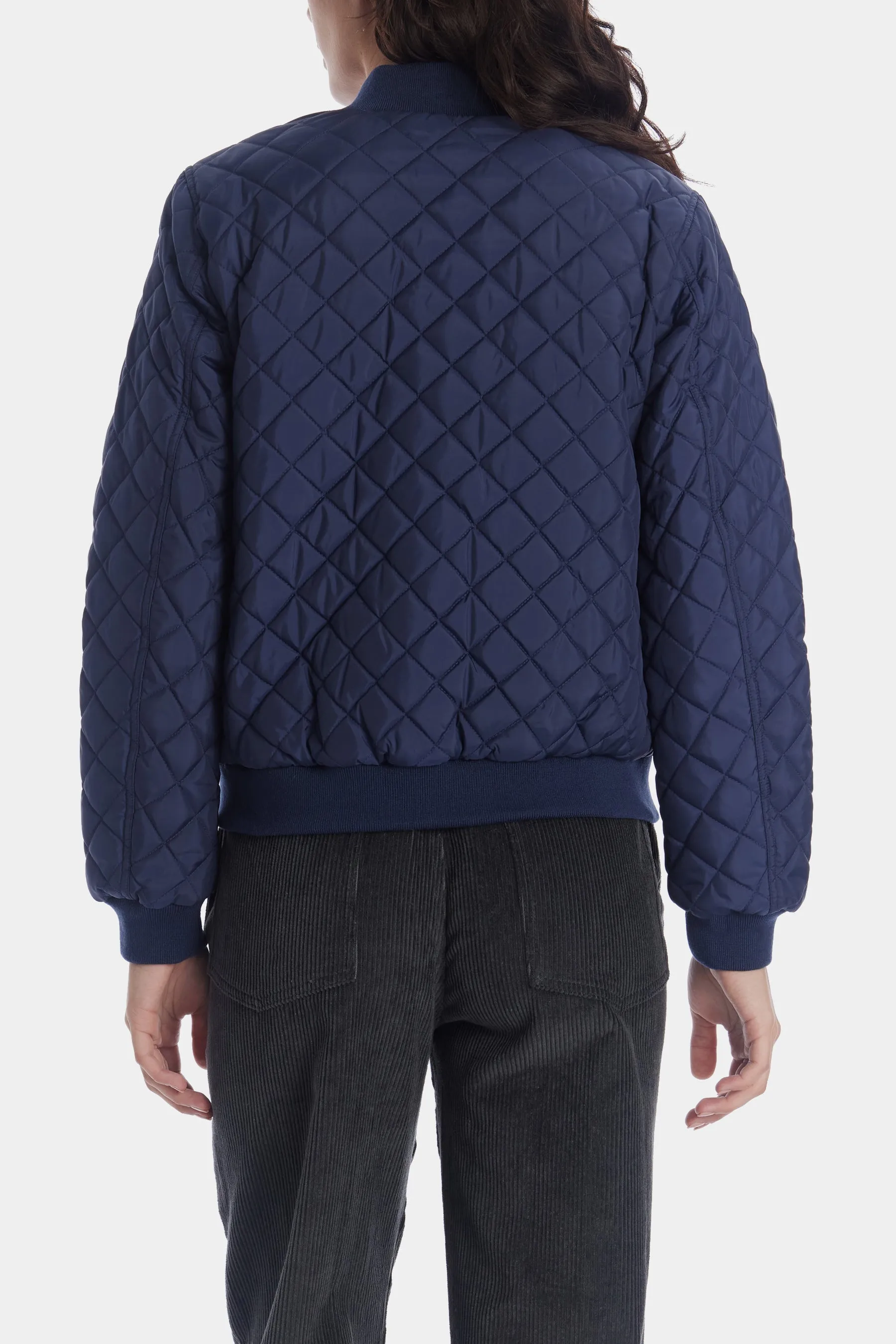 Sherpa Lined Quilted Bomber