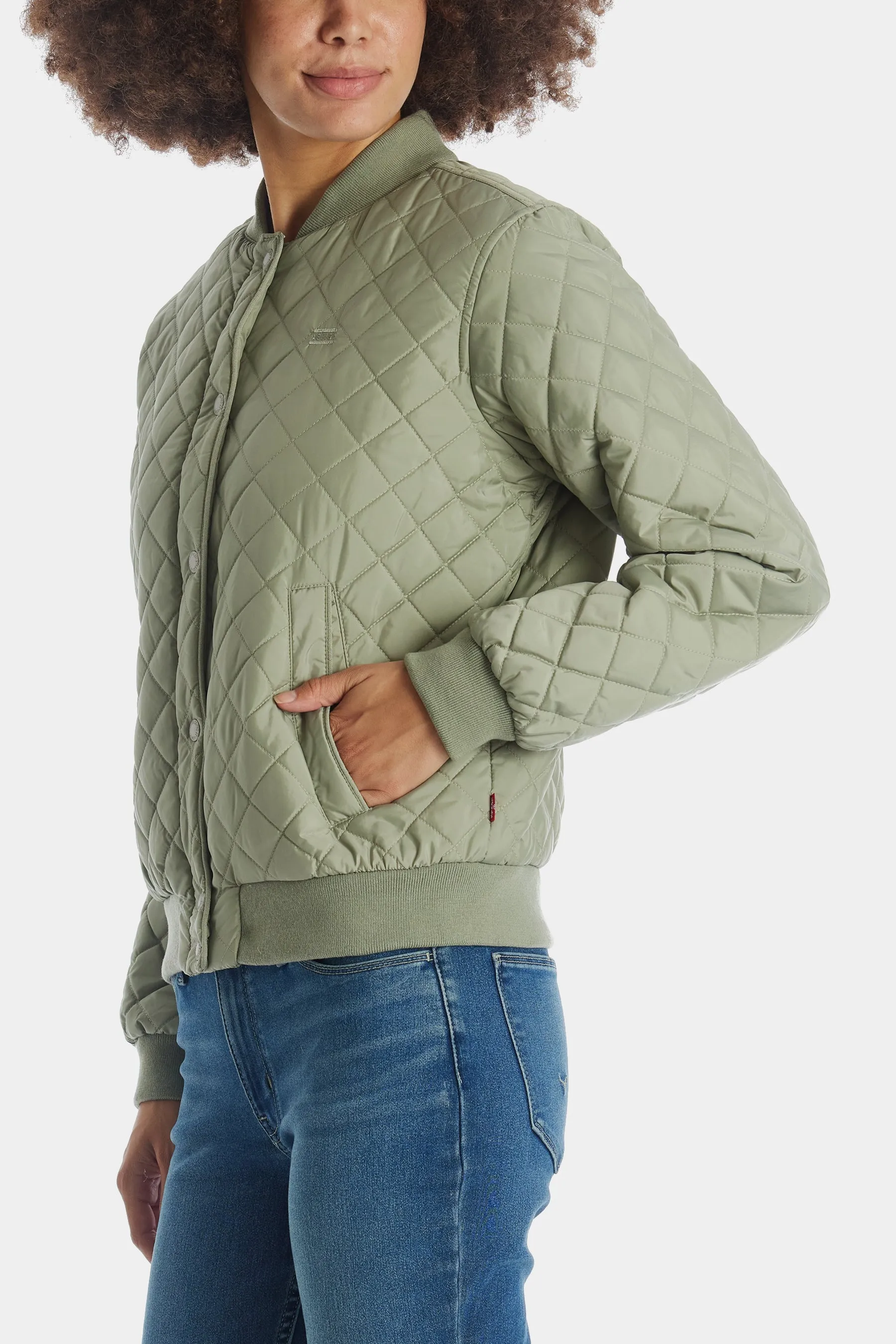 Sherpa Lined Quilted Bomber