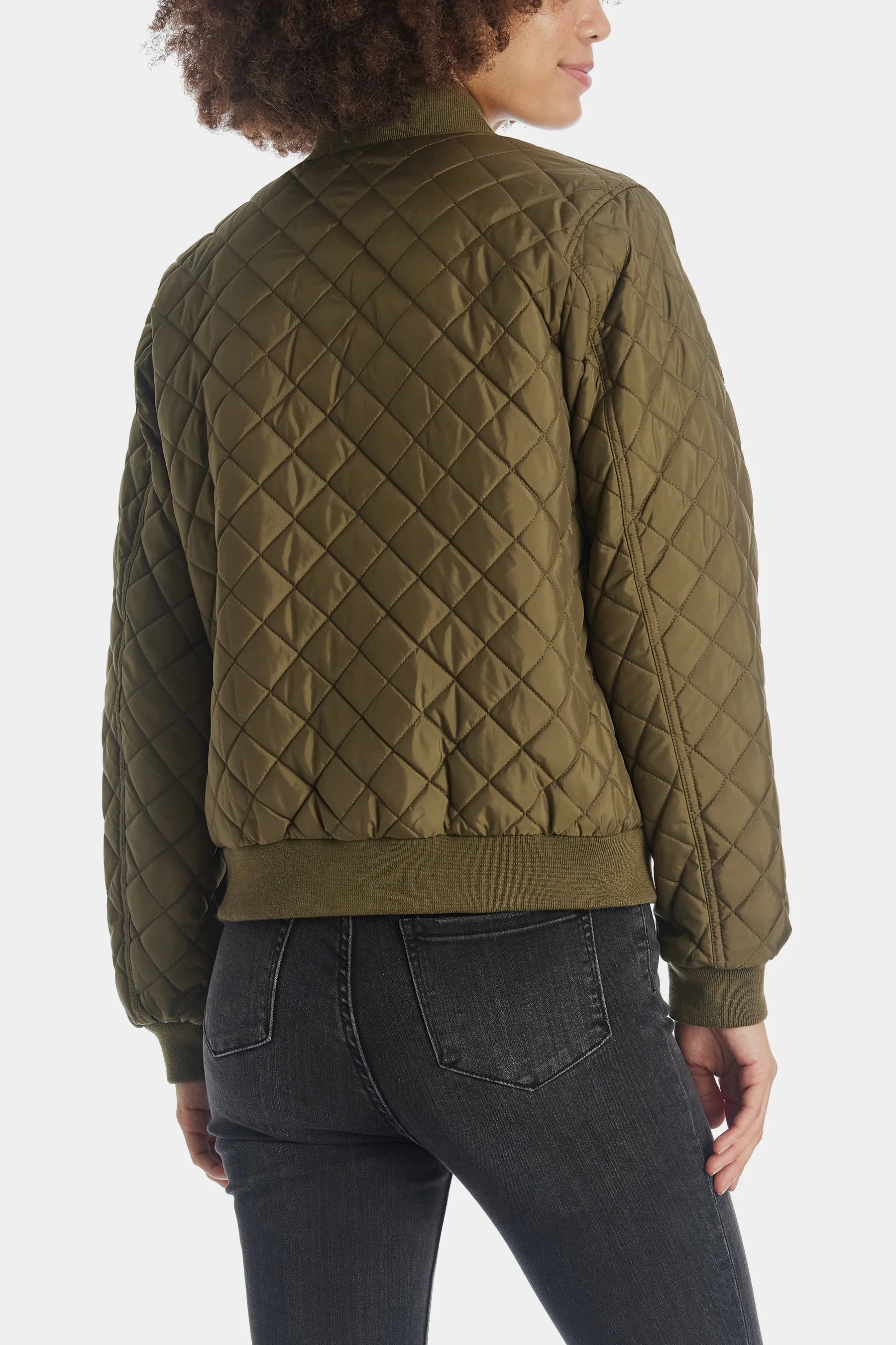 Sherpa Lined Quilted Bomber