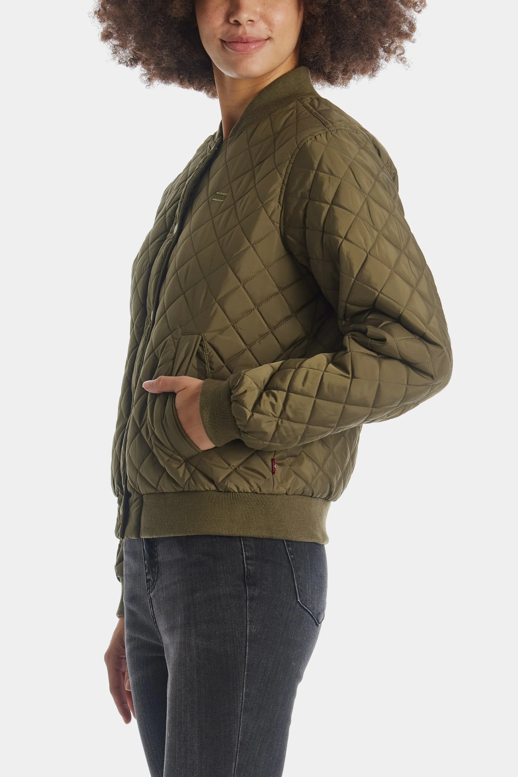 Sherpa Lined Quilted Bomber