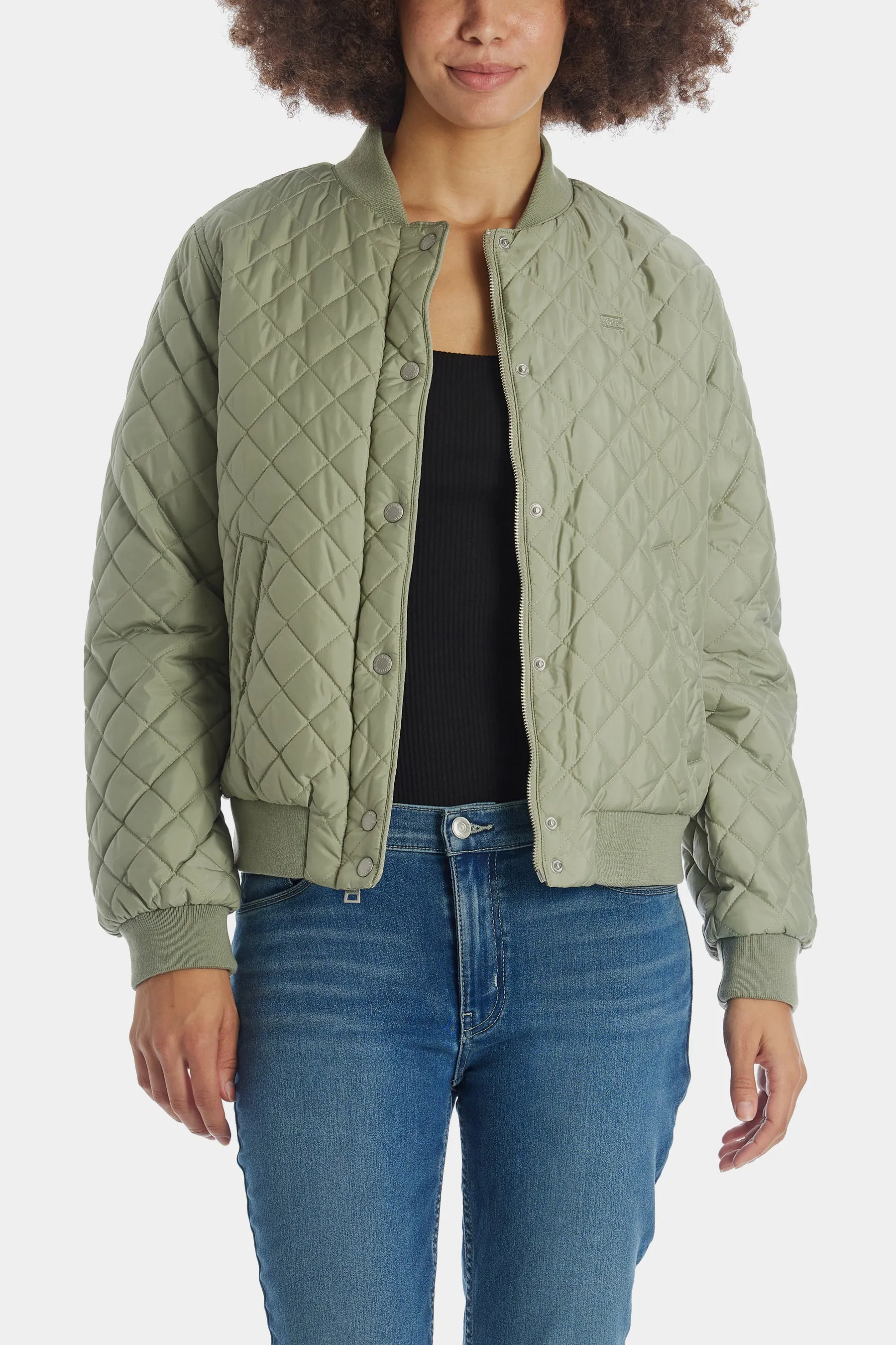 Sherpa Lined Quilted Bomber