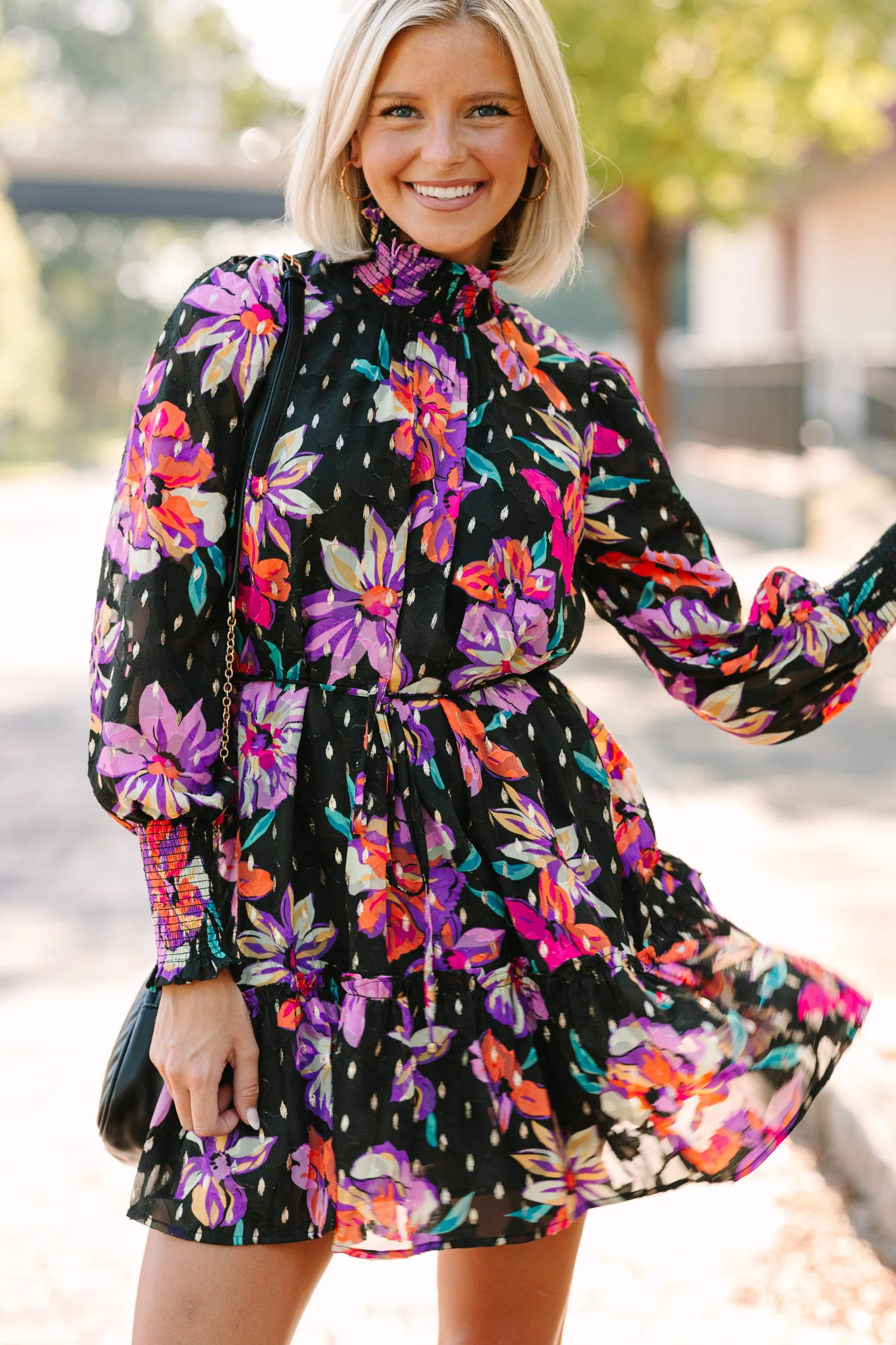 Fate: It's All True Black Floral Dress