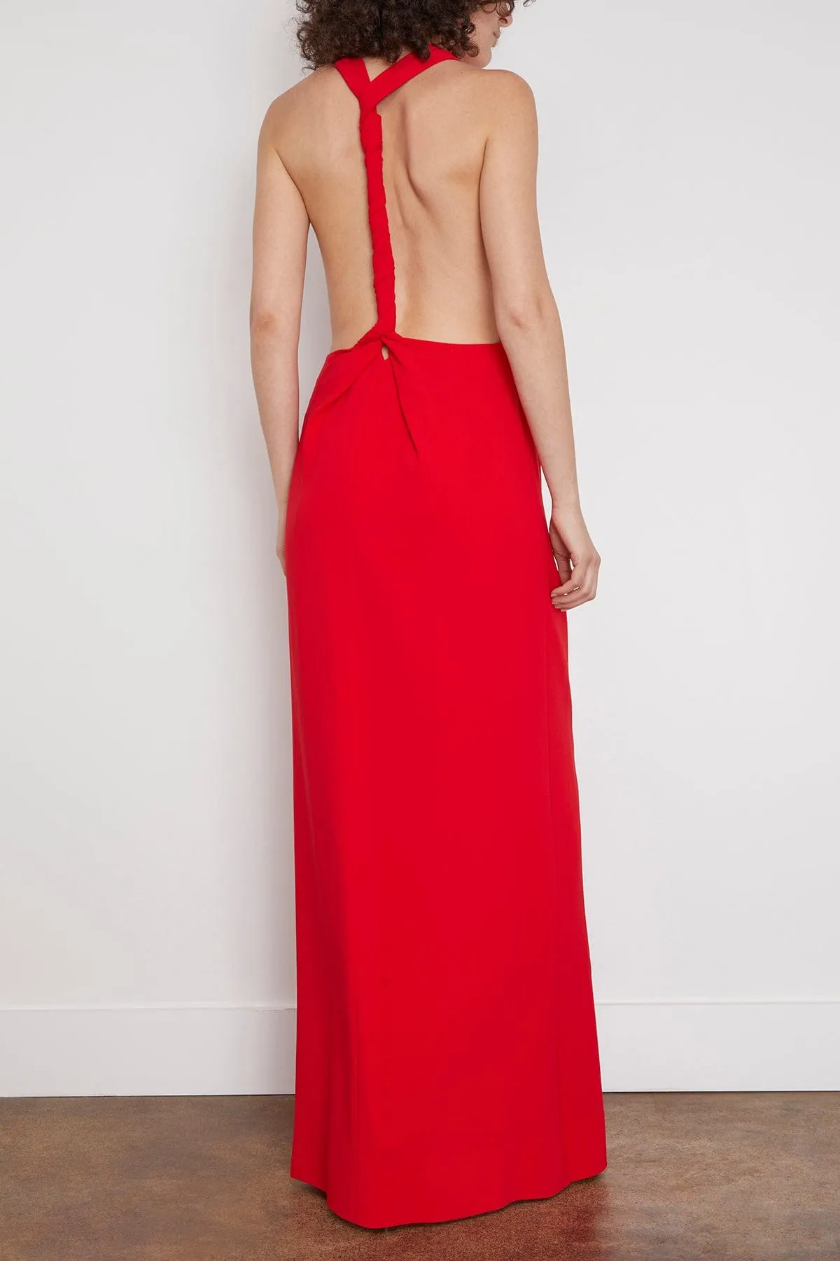 Faye Backless Dress in Red