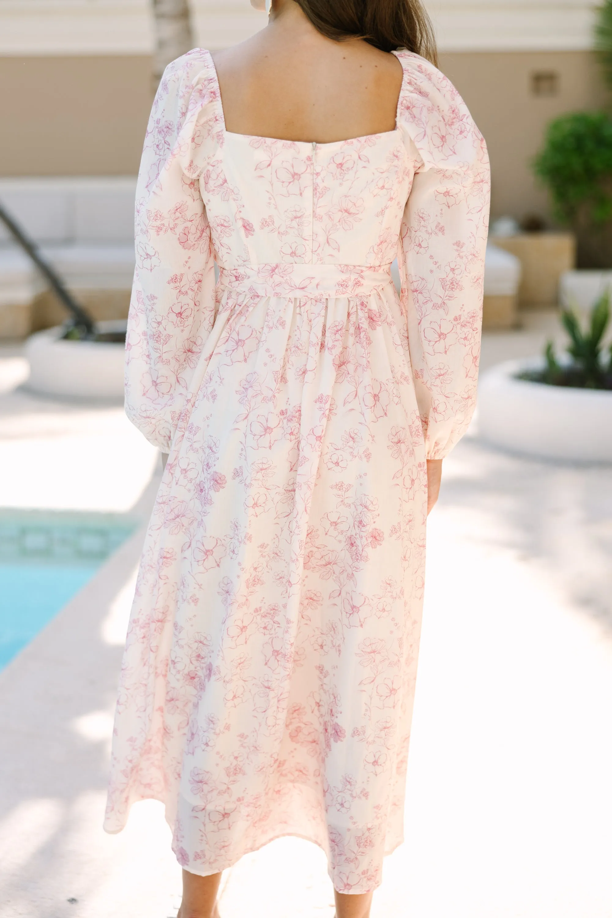 Feeling Oh So Sweet Pink Floral Midi Dress