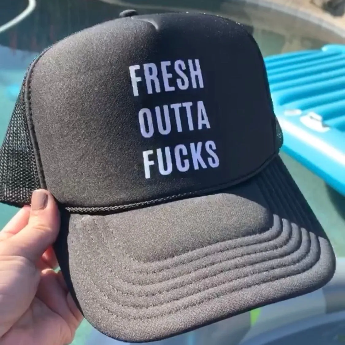 Fresh Outta Trucker Hat - Black