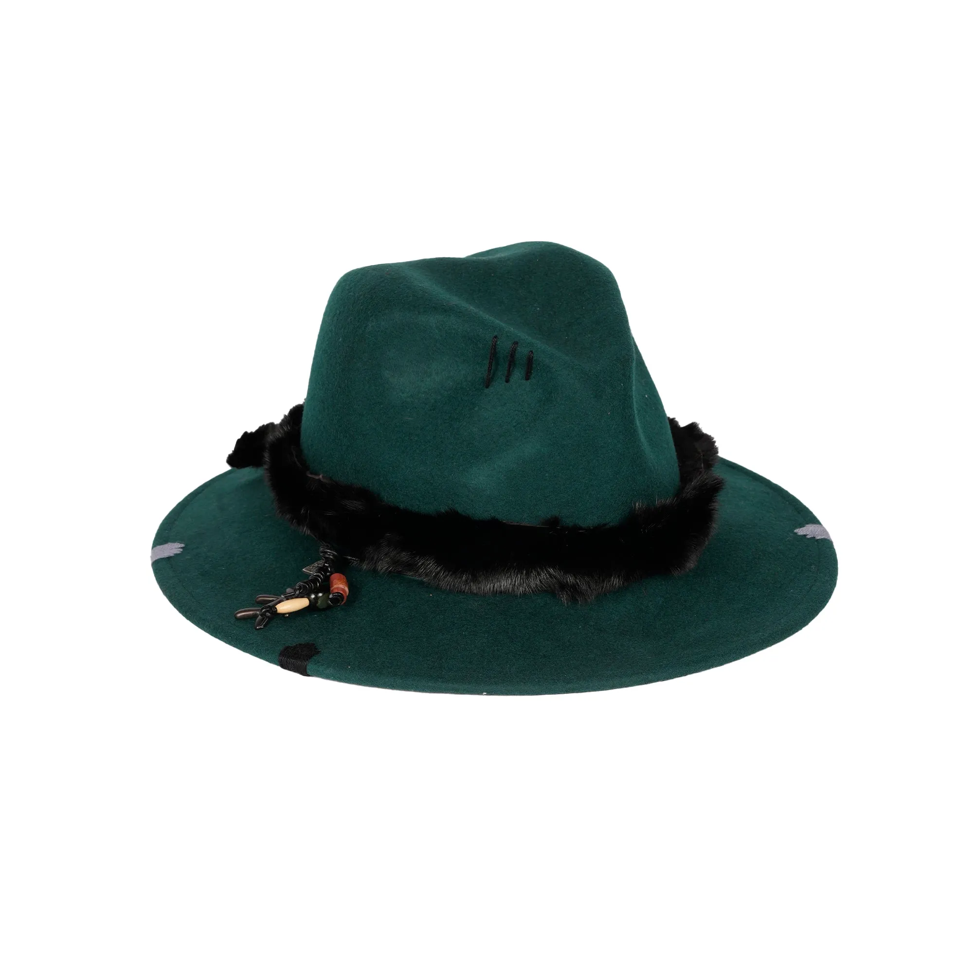 Fur Hat Wool Dark Teal