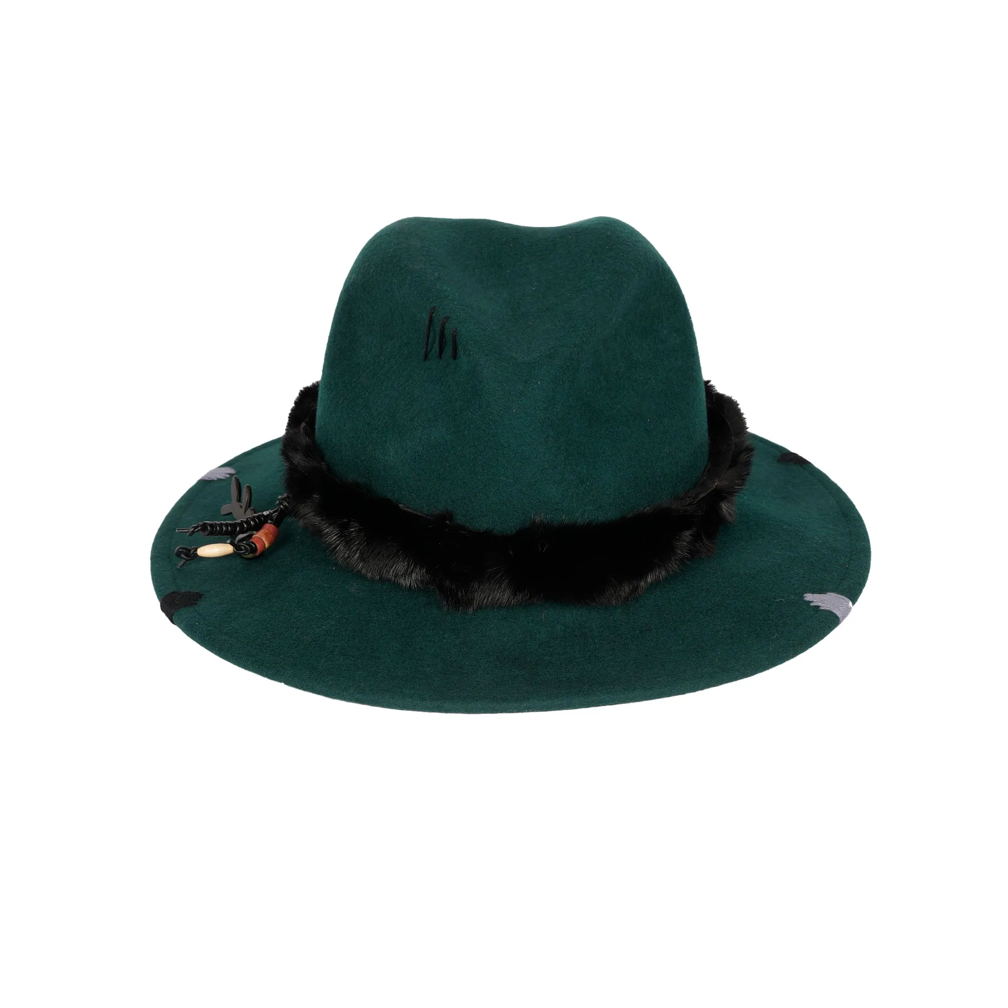 Fur Hat Wool Dark Teal