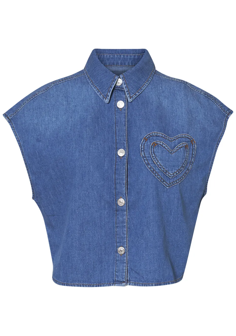 Hearts Pocket Chambray Shirt