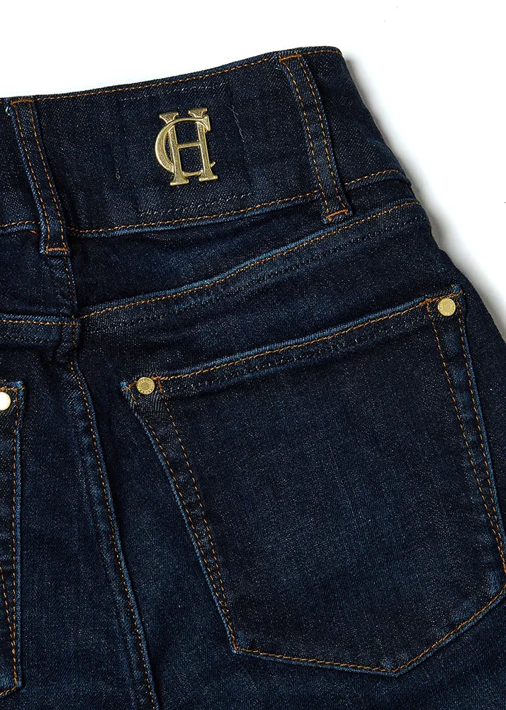 High Rise Flared Jean - Deep Indigo