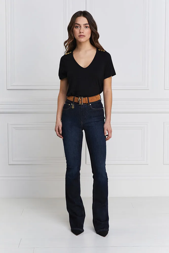 High Rise Flared Jean - Deep Indigo