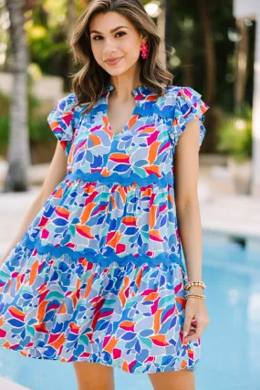 It's All For Fun Periwinkle Blue Abstract Dress