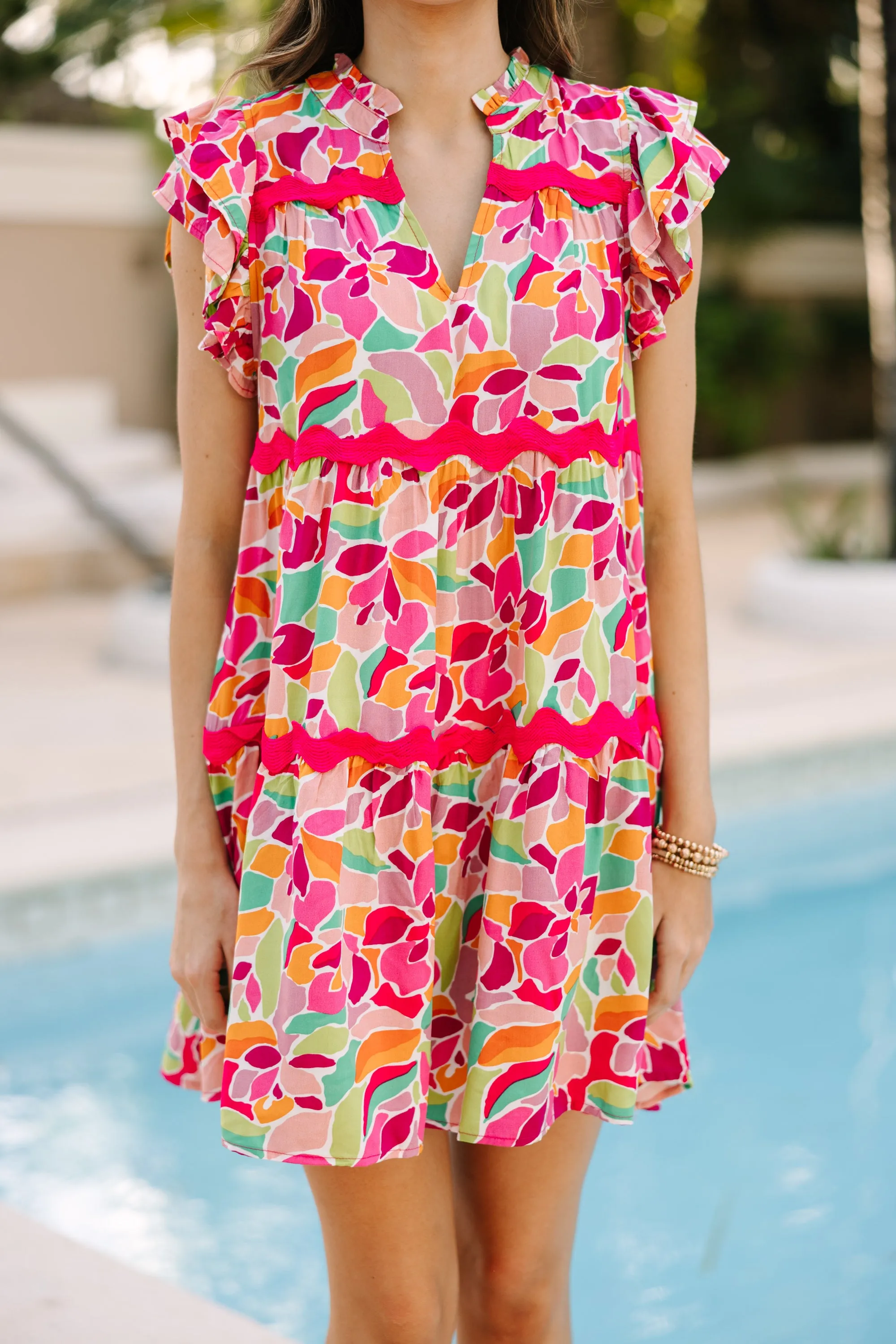 It's All For Fun Rose Pink Abstract Dress