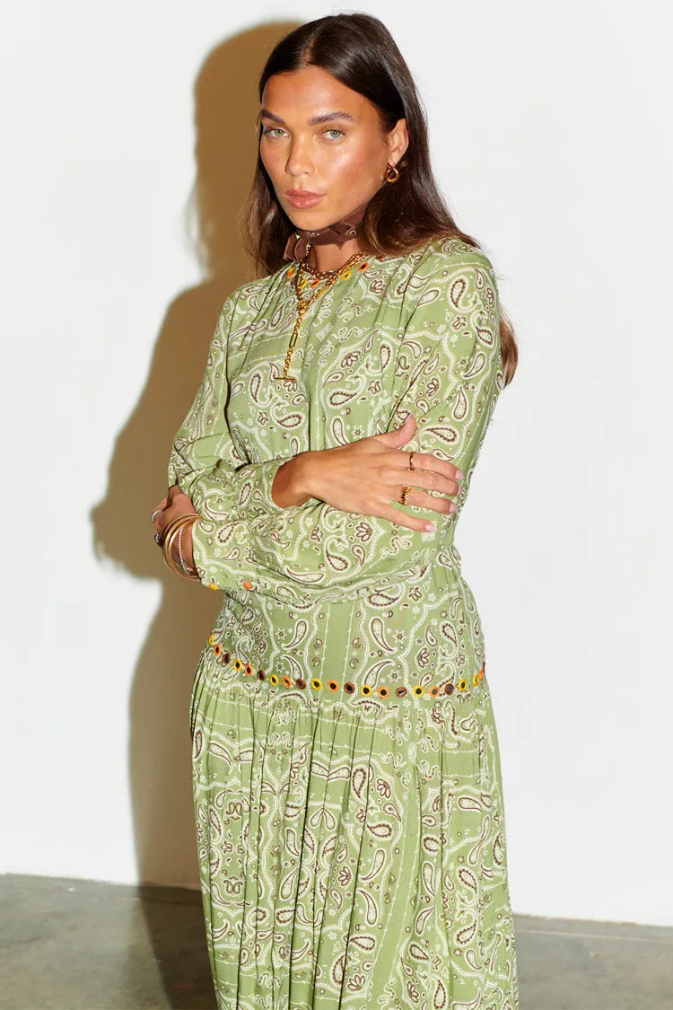 Khaki Bandana Indie Dress