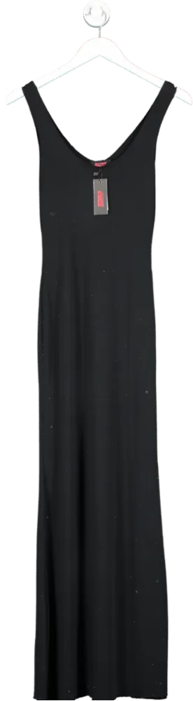 Misspap Black Soft Touch Jersey Scoop Neck Sleeveless Maxi Dress UK 6