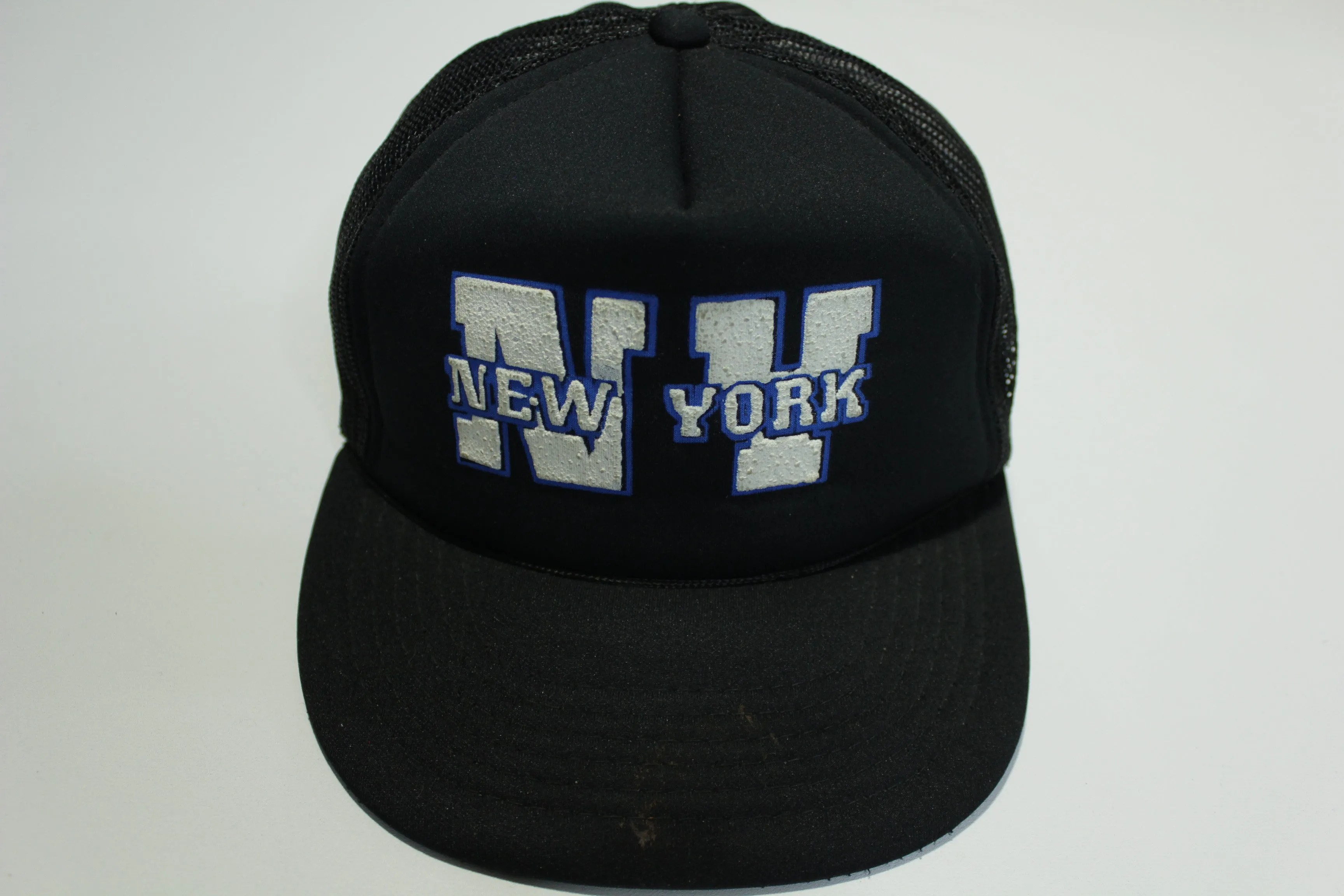 New York NY Puff Print Vintage 80s Adjustable Back Snapback Hat