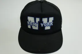 New York NY Puff Print Vintage 80s Adjustable Back Snapback Hat