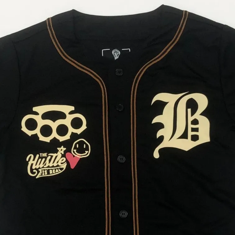 REBEL MINDS Bad Sinner Graphic Baseball Jersey Shirts