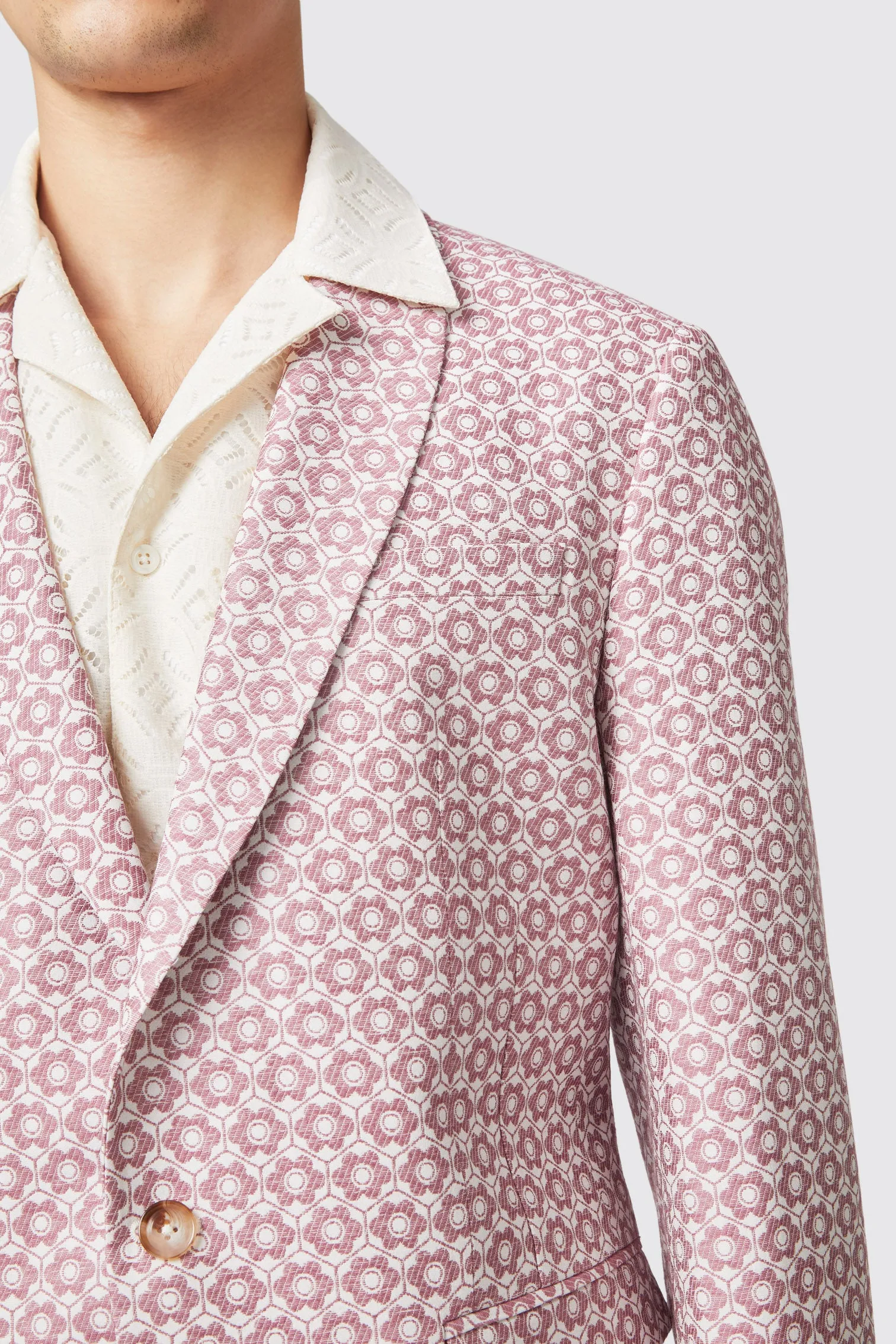 Parsi Cream Mauve Jacket - ARCHIVE