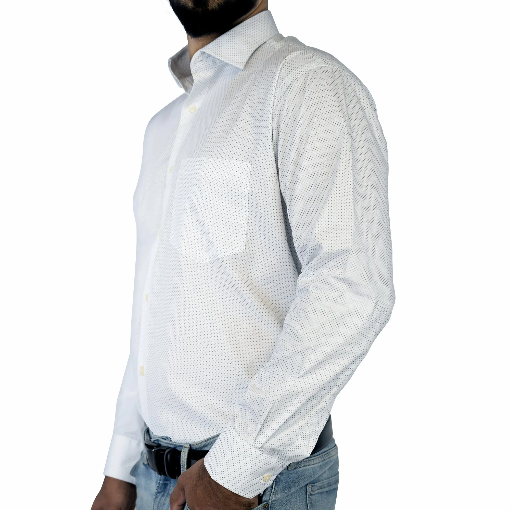 Premium spotted white formal shirt