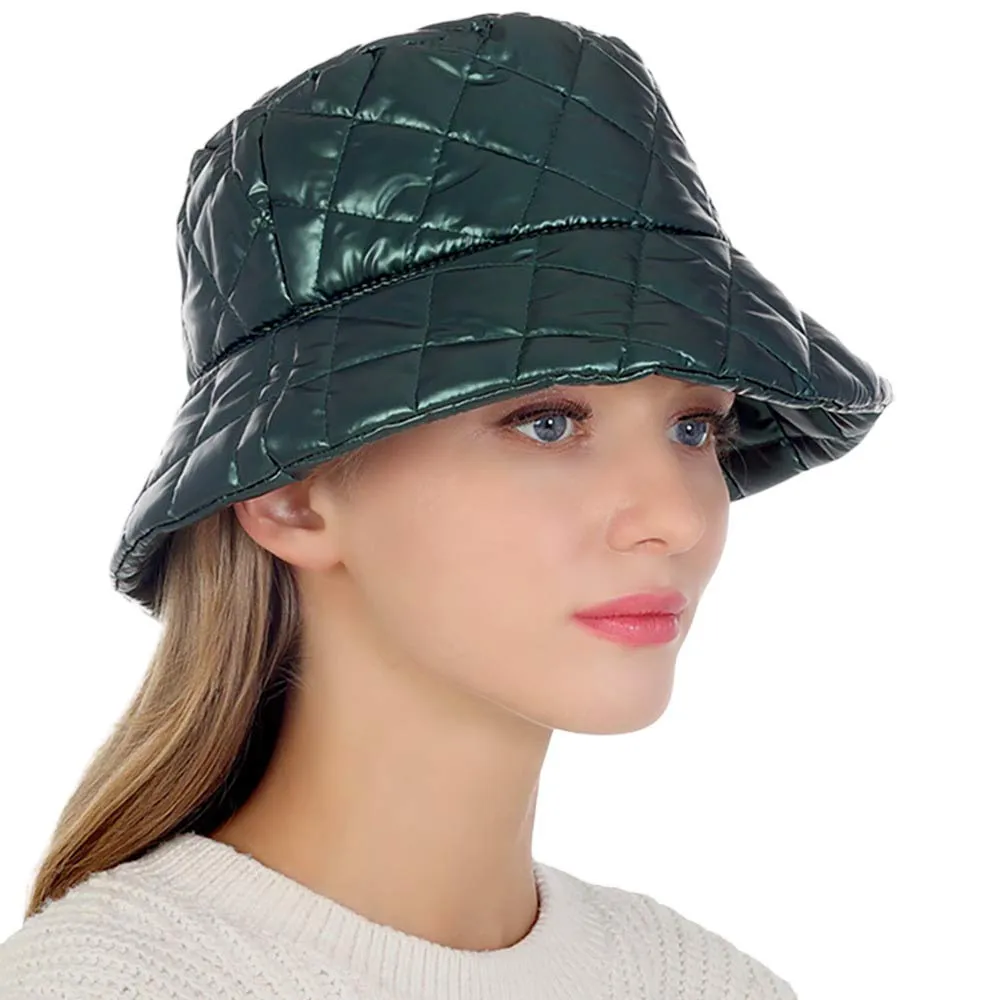 Quilted Puffer Solid Bucket Hat