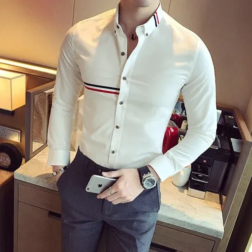 Men Spring High Long Sleeve Shirts