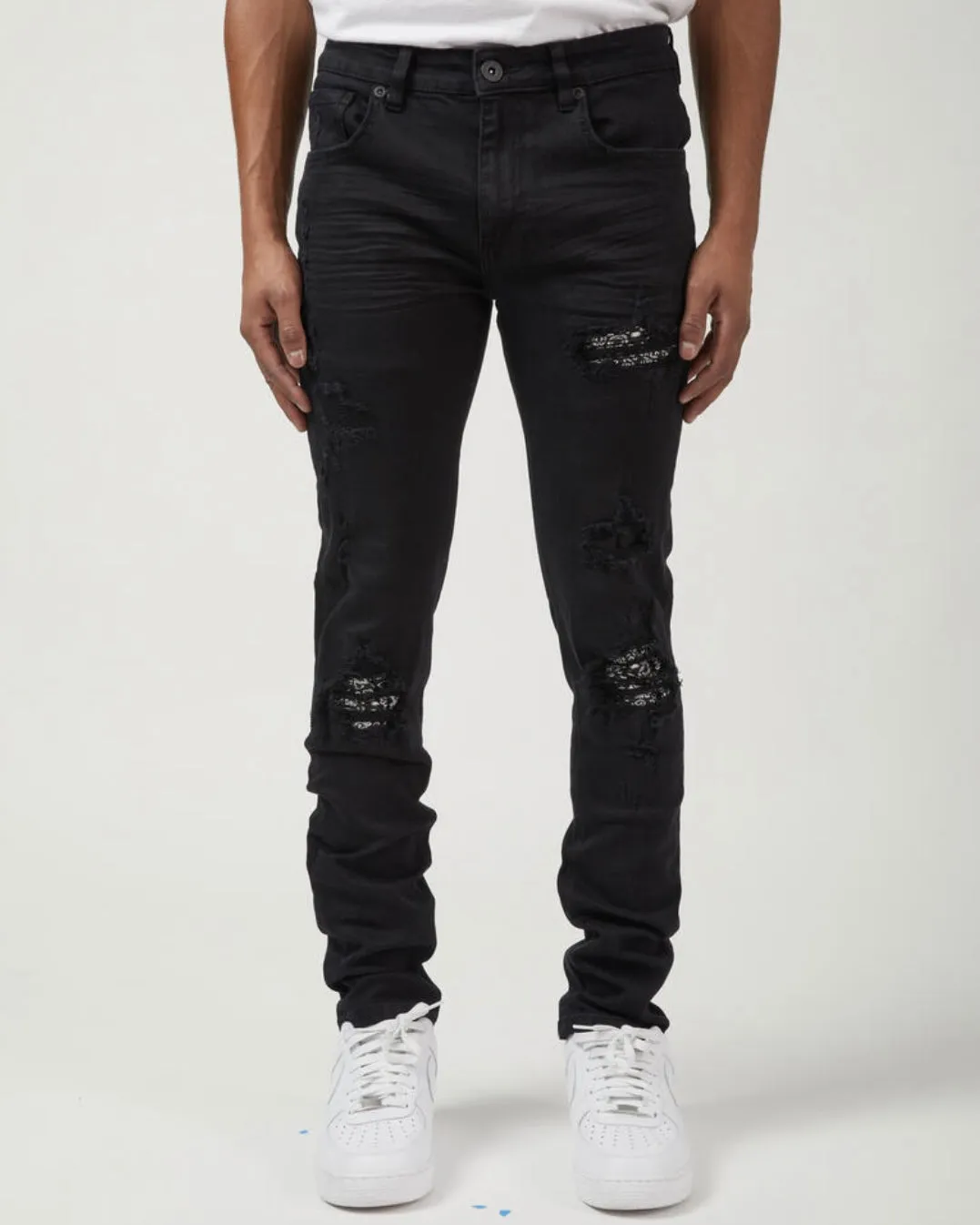 Paisley Patched Rip Jeans