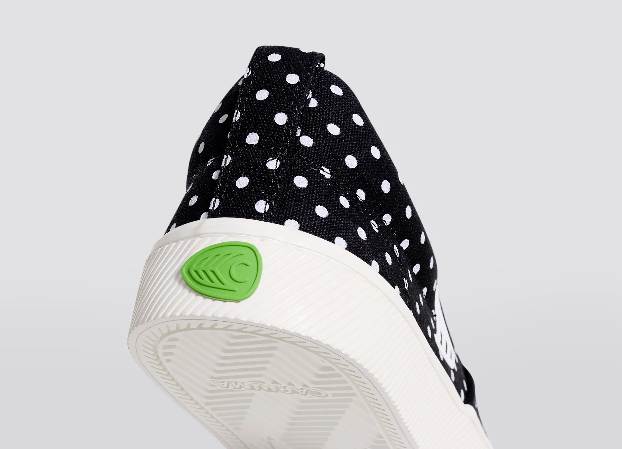 SLIP ON Black Canvas White Polka Dots Sneaker Men