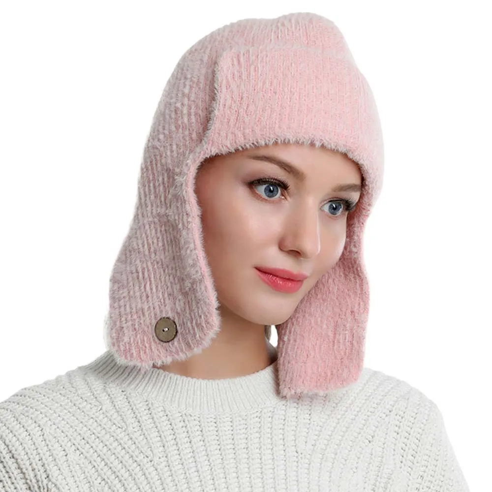 Solid Knit Trapper Hat