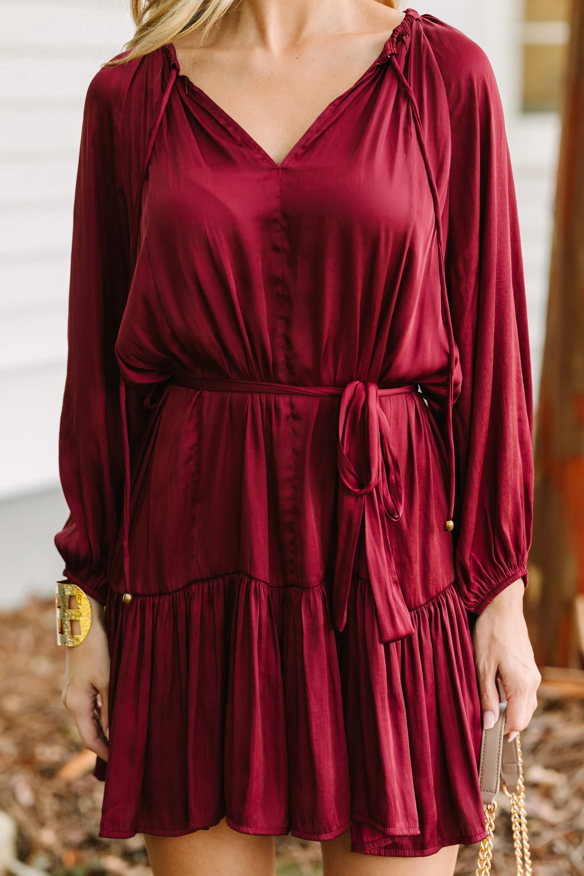 Spinning Round Burgundy Red Dress