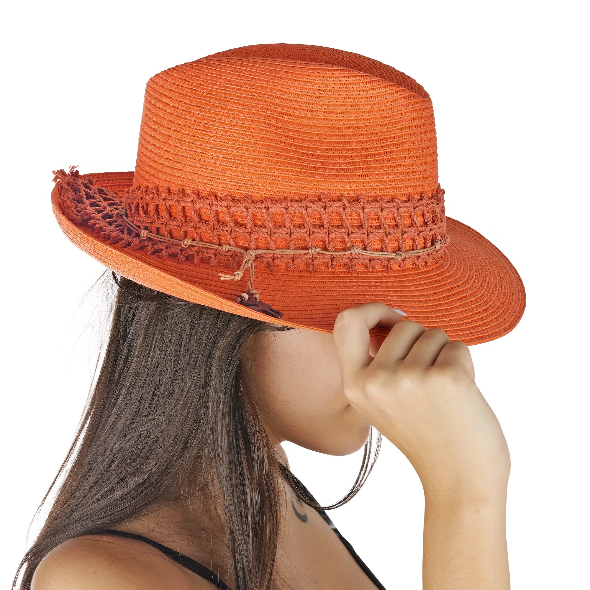 Summer Hat Natural Cellulose Orange