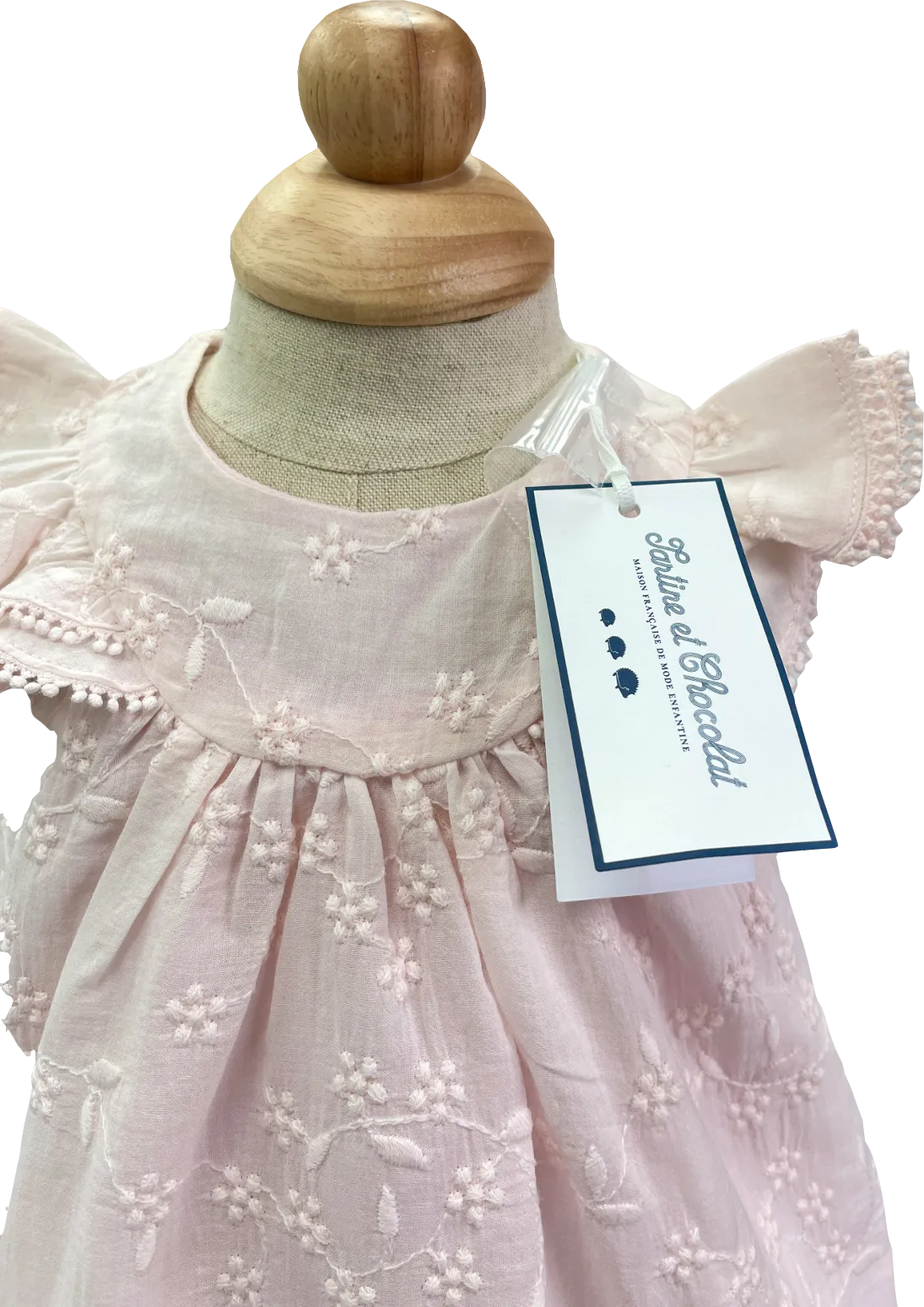 Tartine et Chocolat Pale Rose Pink Embroidered Floral Dress 3-6 Months