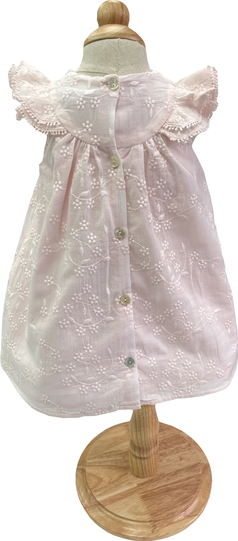 Tartine et Chocolat Pale Rose Pink Embroidered Floral Dress 3-6 Months